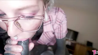 Nerdy Tattoo Teen In Glasses Pov Rough Anal Fuck