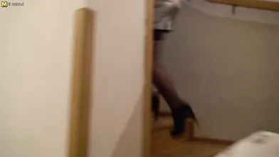 Horny Milf blows her young stud and takes his big cock deep in her pussy