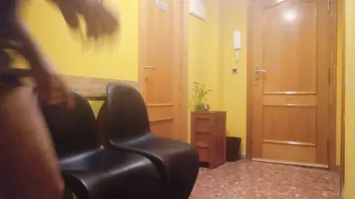 Vicenta giving a blowjob to an old, fat client