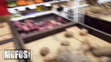 MOFOS - Horny Aubry Babcock Her Knees In The Store And Sucks Off Her Coworker In Public - Aubrey Babcock